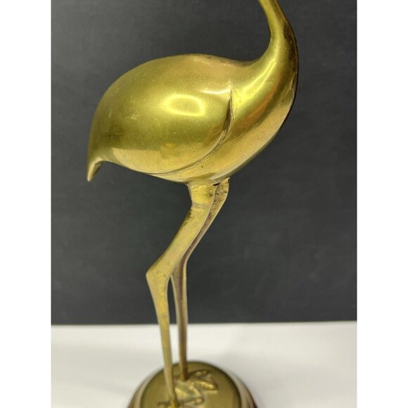 Brass Egret Crane Mid Century Modern 13.5 Inches tall MCM - Picture 3 of 16